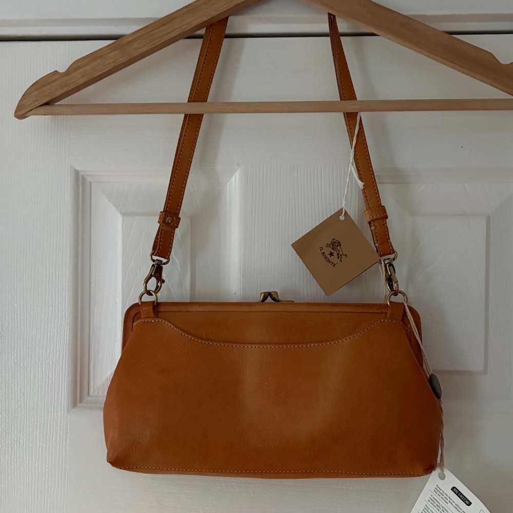 Il Bisonte Chic Tan Leather Shoulder Bag NWT‎